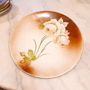 BAVARIAN ANTIQUE ROSE PLATE, LOVELY!